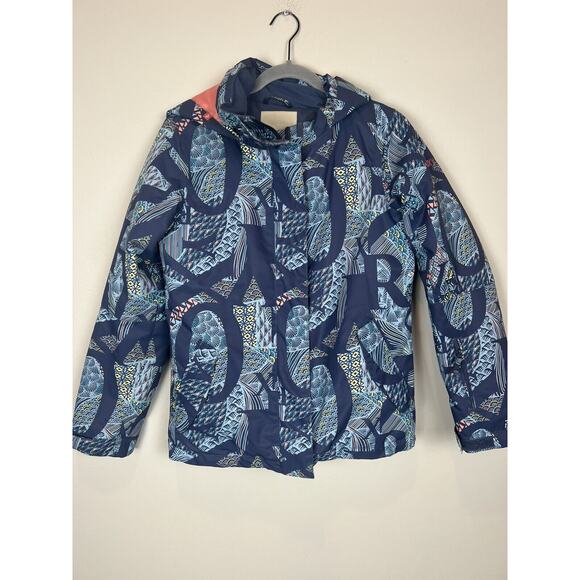 Roxy Snowboard Ski Jacket Blue Print Sz XL 14 Dry flight Technology 10K